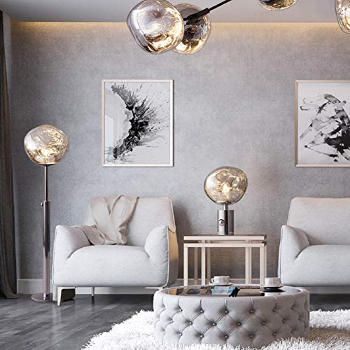 Lampadaire en lave créative avec lumière chaude or rose - 7