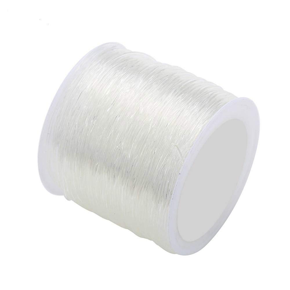 PLESIU - Cordón elástico transparente de 0,8 mm, hilo elástico para joyas, cuentas y pulseras, collares, 100 m/rollo (0,8 mm)