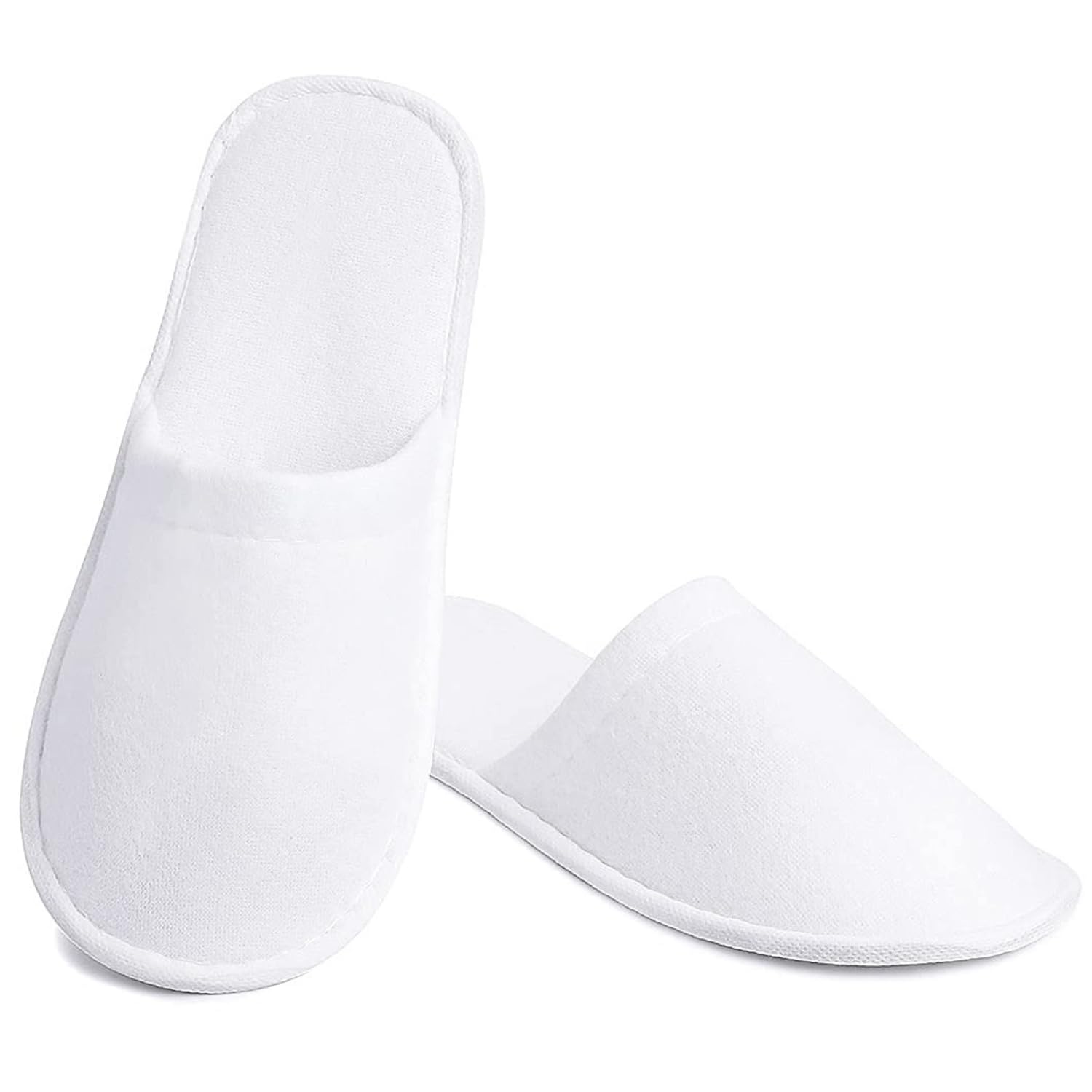 Polism Toiletries Hotel Guest Room Slippers, Terry Towel Material, White, Free Size, 5MM Sole, Pack of 25 Pairs for Hotel Rooms, Hospital, Guest House & Marriage Hall-image-1