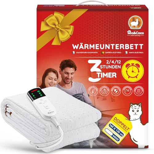 Mia&Coco Heizdecke mit Abschaltautomatik, Wärmeunterbett mit...