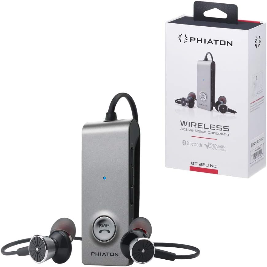 PhiatonBT 220 NC Wireless Bluetooth Headphones – Active Noise Cancelling Bluetooth Headphones with Long Battery Life and Wireless Headphone Mic
