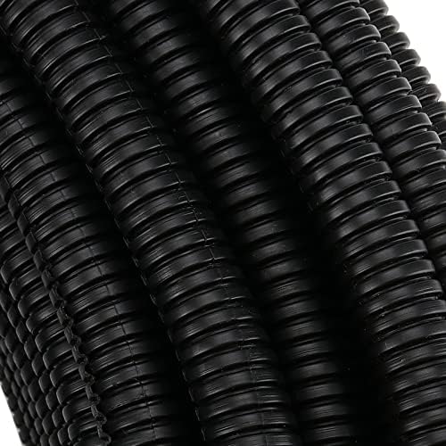 MANCHAP 40 M Corrugated Tube, Inner Ø10mm Black Split Conduit, Plastic Wire Tube Flexible Car Tubing/Trunking Tidy Slit Tube for Pipe Hose Protection, Cable Management