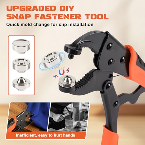 Bamgoten Snap Fastener Tool, Canvas Snap Fastener Kit (100 Sets Stainless Steel Snaps), Snap Button Kit with Tools Ideal for Snap Fastener Repair and Replacement on Leather, Tarpaulins, Fabrics by Bamgoten - Image 7