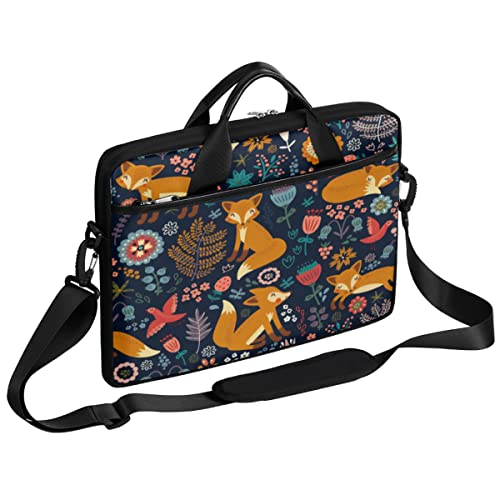 Funda de portátil de zorro floral para evitar arañazos en portátiles de 14 pulgadas