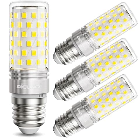 DiCUNO Żarówka LED E27 kukurydziana 10 W, 6000 K zimna biel, zastępuje żarówkę 130 W, 1400 lm, Lampa LED E27, CRI 82, kąt świecenia 360°, bez migotania, bez możliwości ściemniania, 230 V, 4 sztuki w