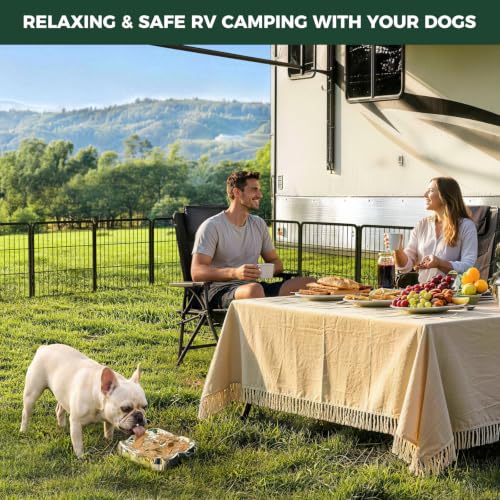 Image of FXW Instant Dog Playpen with Dog Lick Mat for RV Camping Outdoor Yard