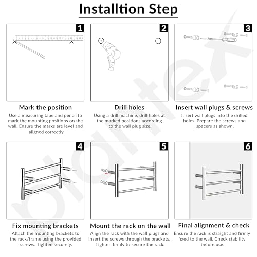 Image of Plantex Electric Heated Towel Rack for Bathroom /304 Grade Stainless Steel 3-Bar Wall Mounted Towel Warmer /Towel Bar /Fast Heating & Rust Proof - Pack of 1 (Chrome, 400mm X 300mm)