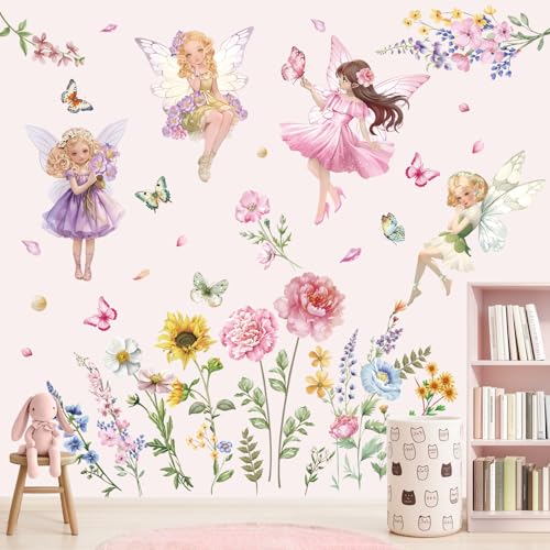 Vinilo Decorativo Fairy Flower con Mariposa miniatura 3
