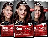 Brillance Intensiv-Color-Creme 896 Schwarzrot Organdi Stufe 3 (3 x 160 ml), dauerhafte Haarfarbe mit Diamant-Glanz-Effekt & Pflege-Conditioner, 10 Wochen Farbintensität