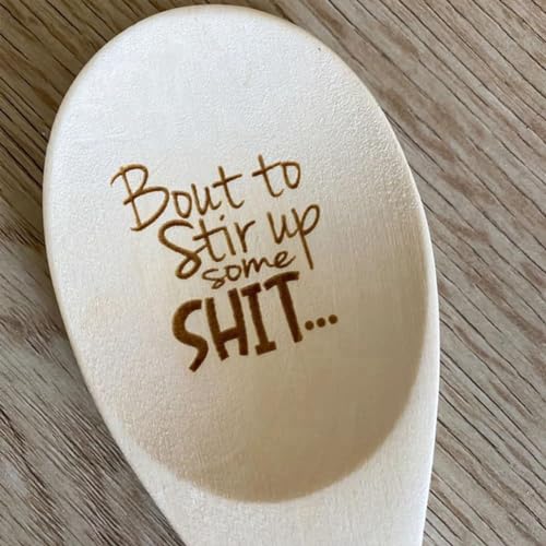 1xfunnyspoonsbouttostirupsomeengravedfunnywoodenspoonuniquewoodenspoonwoodcolor  Urban Country Home Decor 1x funny spoonsbout to stir up some engraved funny wooden spoonunique wooden spoon wood color  urban country home decor