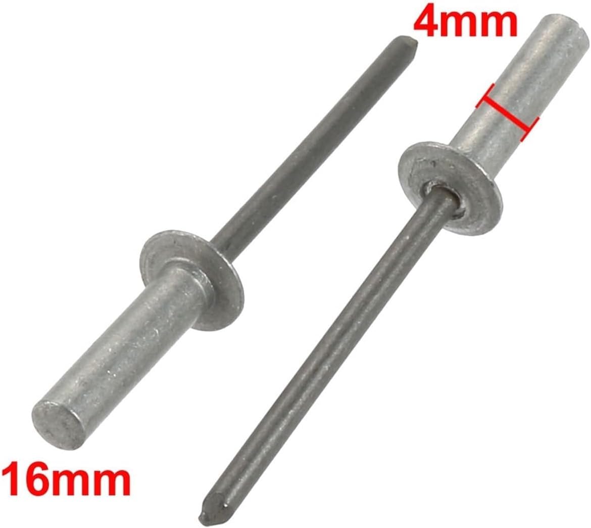 Remache ciego, Remache ciego de aluminio, cabeza redonda tipo cúpula, extremo cerrado, 4mm x 8-16mm(10mm)