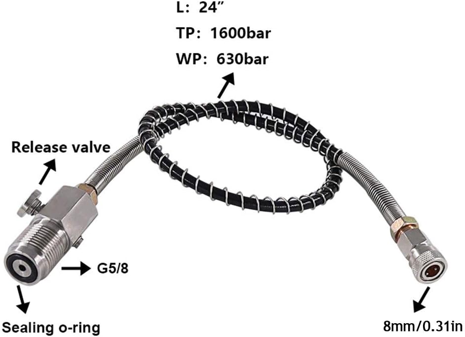 AILOVA Full Spring Diving Pump Tube, High Pressure Diving Tube Diving