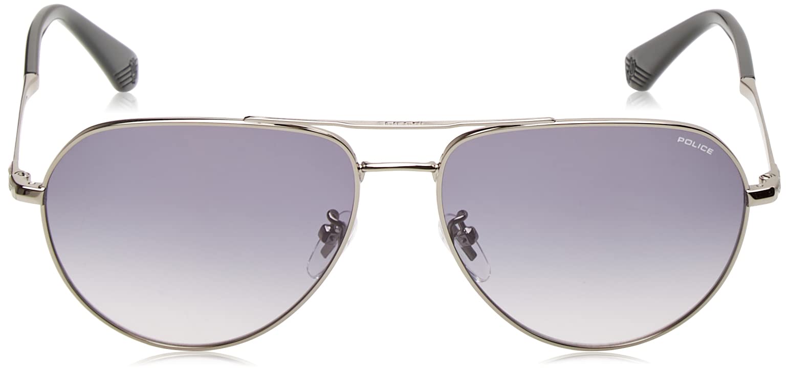 Police SPLE25 Okulary Total Shiny Ruthenium, 59 męskie