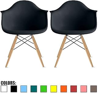 2xhome Set of 2 Black Mid Century Modern Contemporary Industrial Office Chairs Dining