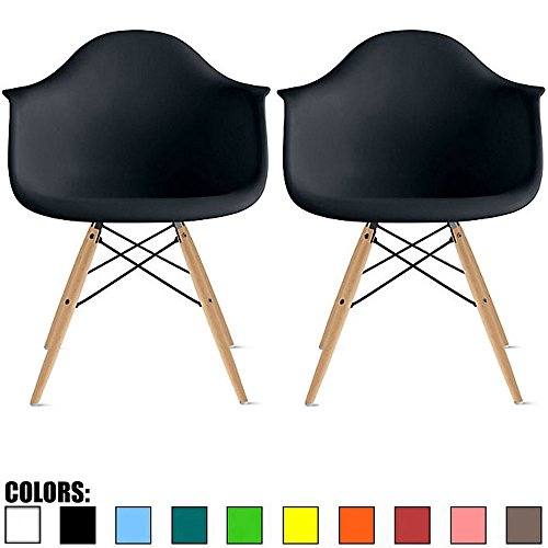 2xhome Set of 2 Black Mid Century Modern Contemporary Industrial Office Chairs Dining