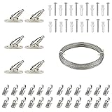 ShengOu 12m Vorhangdrahtseil,Seilspanner Gardinenseil,Seilspanngarnitur Outdoor,Gardine Stahlseil,Seilspanngarnitur, Seilspanner Gardine Outdoor,Einstellbar Gardinenseil,Drahtseil mit 6 Montage