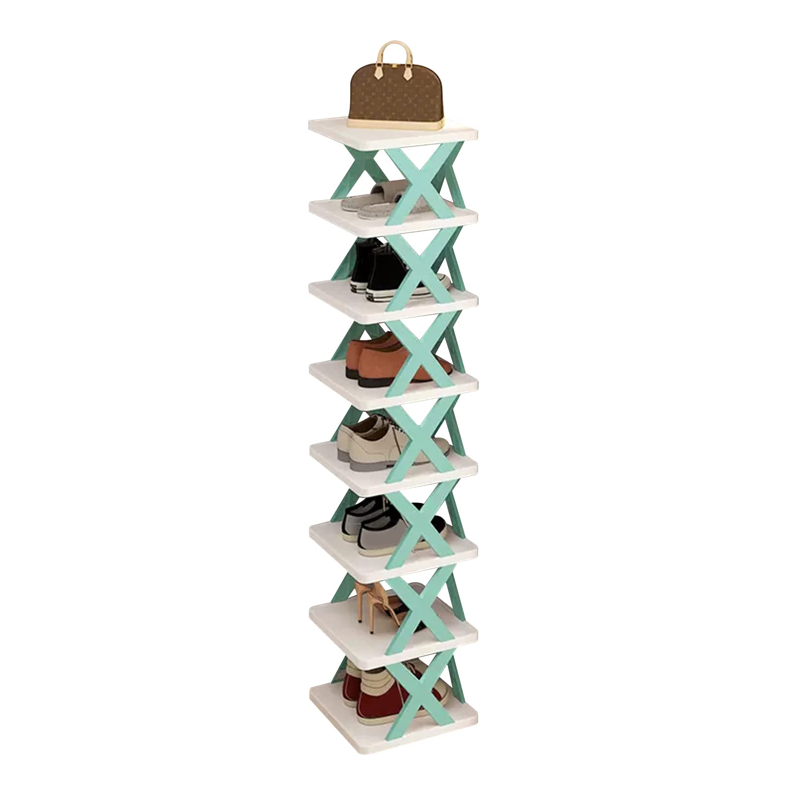 Étagère à chaussures verticale en plastique robuste pour rangement d'entrée et couloir étroit