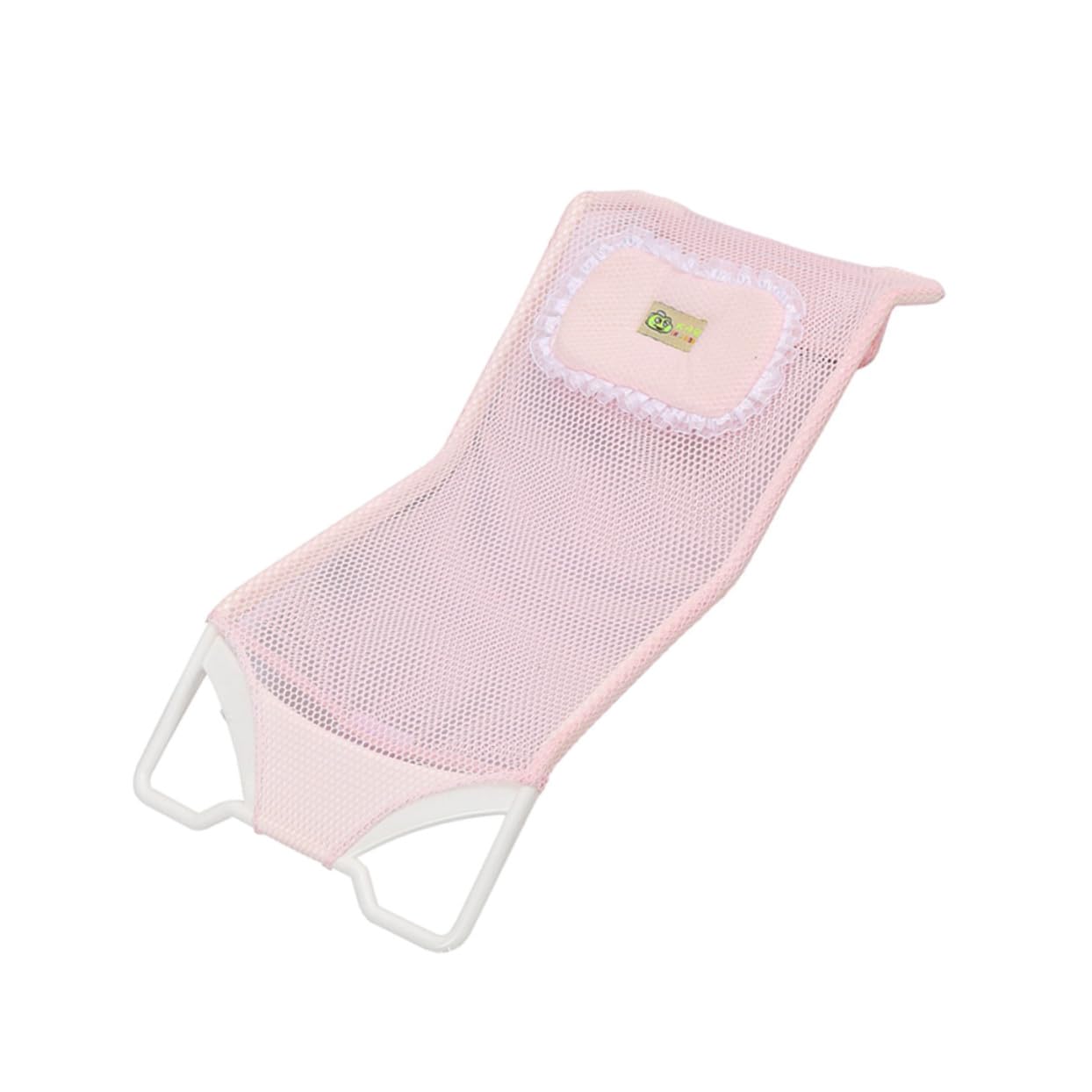 Bath Seat Support Anti-Slip Mesh Pad with Reversed U Buckle for Tub Safety Comfortable Shower Mesh in Pink