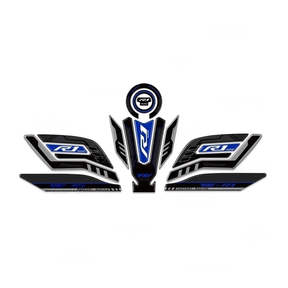 Motorbike Tank Pad Sticker Motorcycle Fuel Tank Pad Stickers Tank Protector Decals for YZF R1 R1M YZFR1 2015-2023 Tank Sticker Tank Pad Decal