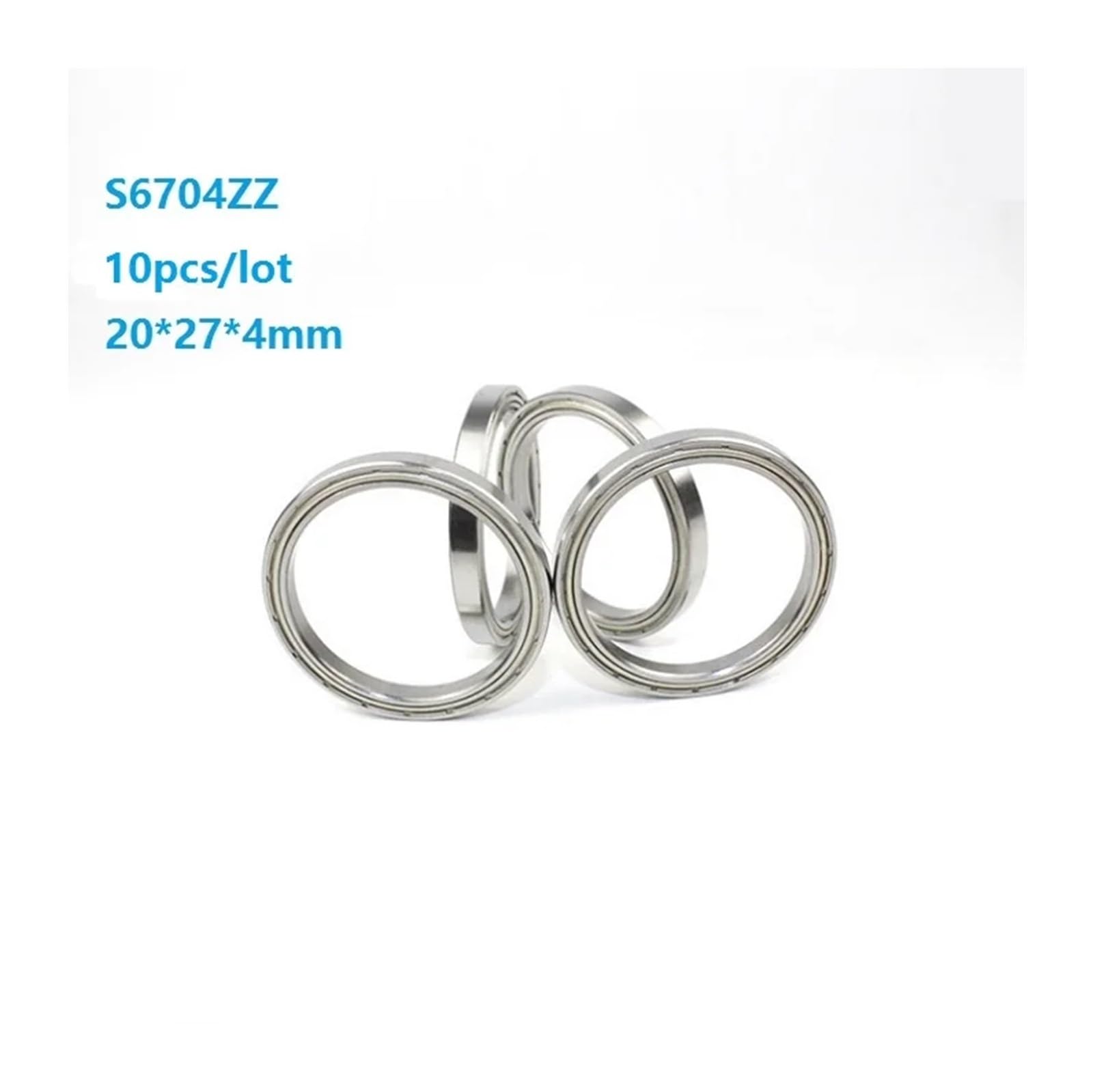 Rodamiento rígido de Bolas de Acero Inoxidable de Pared Delgada ABEC-5, 20 x 27 x 4 mm, 6704, 6704ZZ, 10 Unidades/Lote, S6704ZZ, 20 x 27 x 4 mm