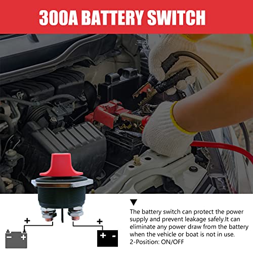 Yvyan Accu-scheidingsschakelaar, batterijhoofdschakelaar, 32 V DC 300 A VERDER 450 A, INT, waterdicht, aan/uit auto-accu… - Afbeelding 8