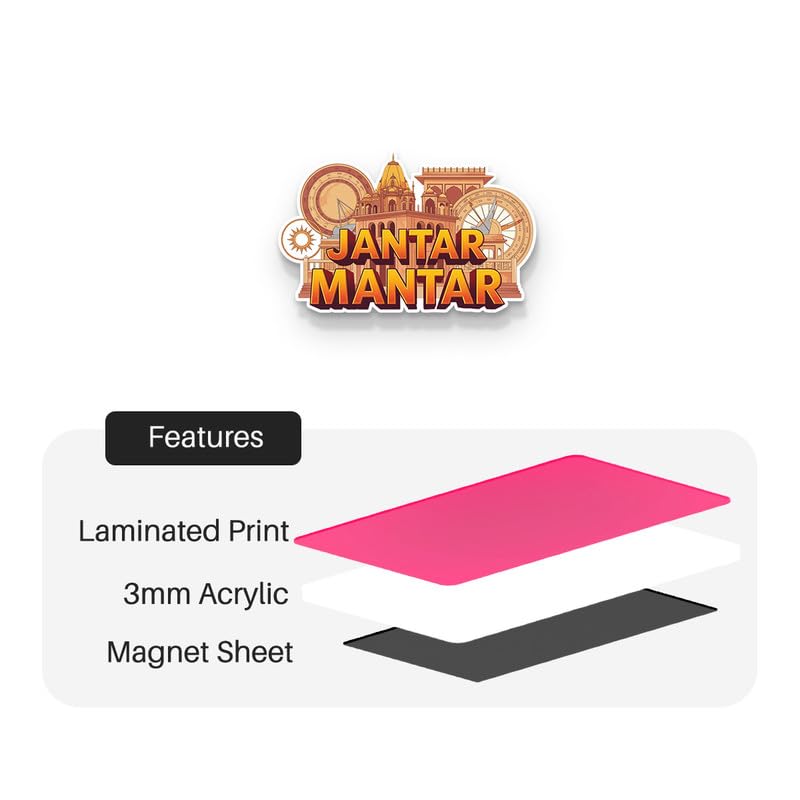 Image of Jantar Mantar Fridge Magnets, Glossy Finish, Stylish Magnet for Fridge, Wardrobe & Metal Surfaces
