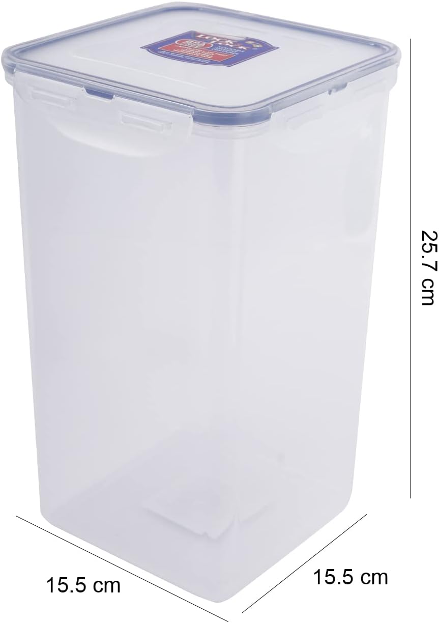 LOCK & LOCK Easy Essentials Food lids/Pantry Storage/Airtight containers, BPA Free, Square-16.9 Cup-for Chips, Clear image 7 of 8 B000WZKDDC