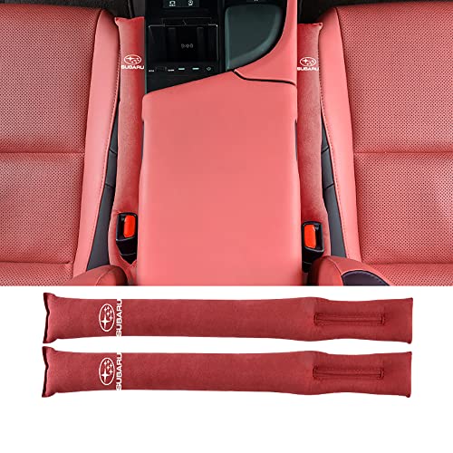 スバル シートコンソール サイドクッション センター スボーツ式 隙間クッション シートサイド PUレザー カーシートギャップフィラー 2本セット 刺繍ロゴ入り小物入れ 落下防止