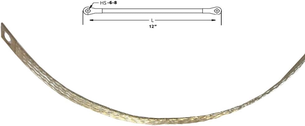 Universal Auto Engine Grounding Strap/Tinned Copper Braided Earth Cable / 1/2" width * 12" length / 6PCS