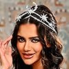 Zoestar Couronnes de diadème de mariage avec strass argentés, bandeau avec peigne, princesse, étoile, lune, casque de mariée pour femmes, fêtes de bal #1
