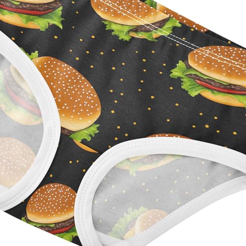 Wusikd Hamburger Girls' Underwear Cotton Girls Briefs Soft Toddler Underwear 2T4