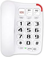 Vista 1 de Inicio Teléfono fijo para ancianos - Teléfono de casa con cable de botón grande con altavoz, marcación rápida programable