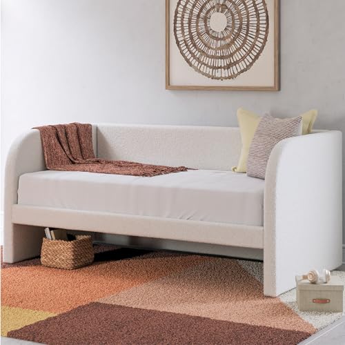Image of Signature Design by Ashley Shapella Boho Chic Upholstered Day Bed, Foundation or Box Spring Not Needed, Twin, Beige & White