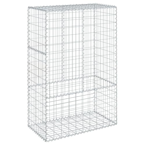 vidaXL Cesta de gaviones con Cubierta Hierro galvanizado 100x50x150 cm, Muro de gaviones, Muro de contención de gaviones, Valla de gaviones, gaviones