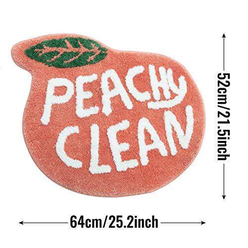 Unibath Peach Bathroom Rugs And Mat Cute Cartoon Bath Mat Kids Bathroom Decor Peachy Plush Coral Pink Non-Slip Foot Mat Absorbent Bathtub Rug Washable #TOP2