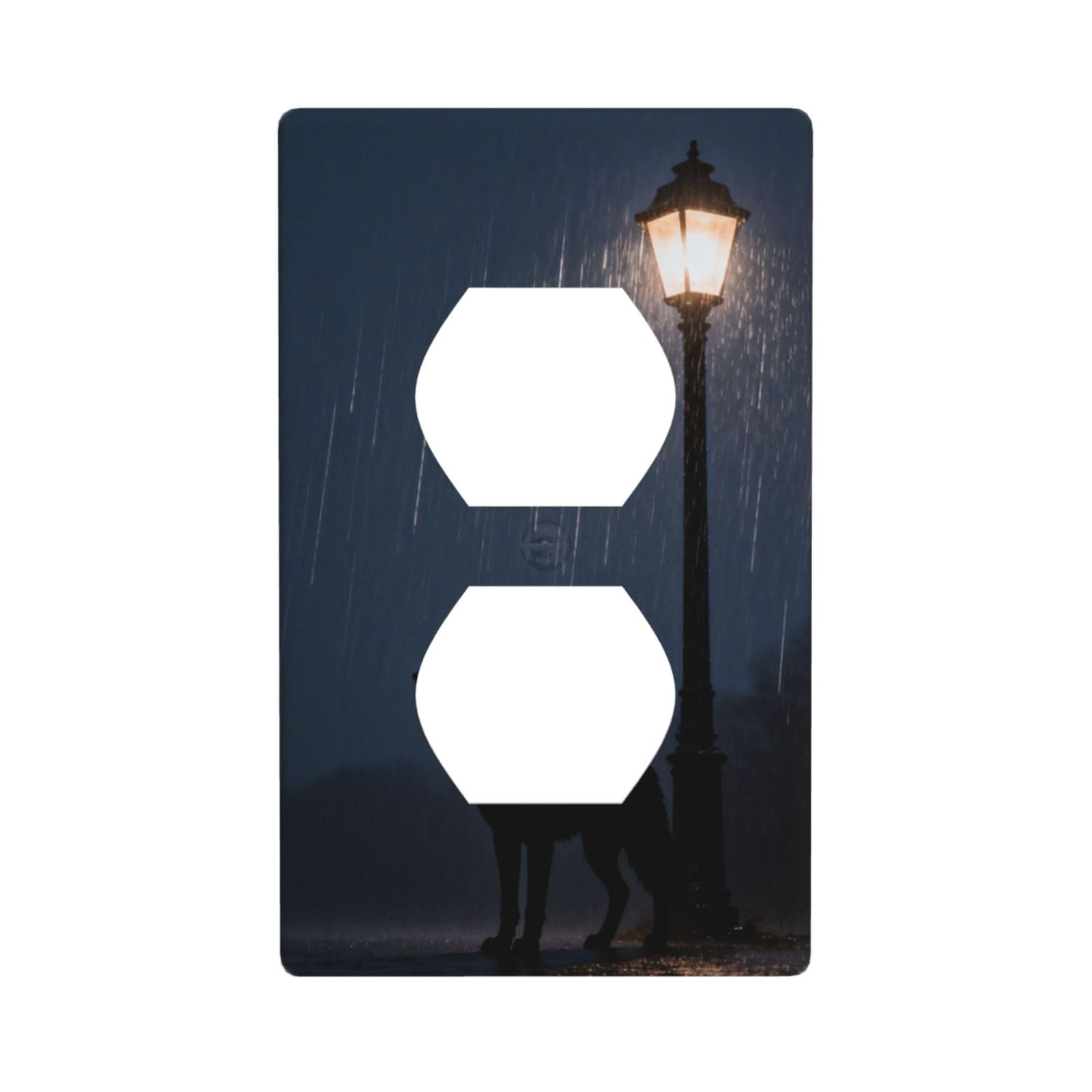Rain Night Wolf Unbreakable Polycarbonate Switch Plate-1 Gang Screwless Wall Plate for Home Office