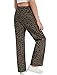 EXARUS Girls Jeans Wide Leg Baggy Cheetah Print Denim Pants with Pockets Casual for Kids Khaki 12Y