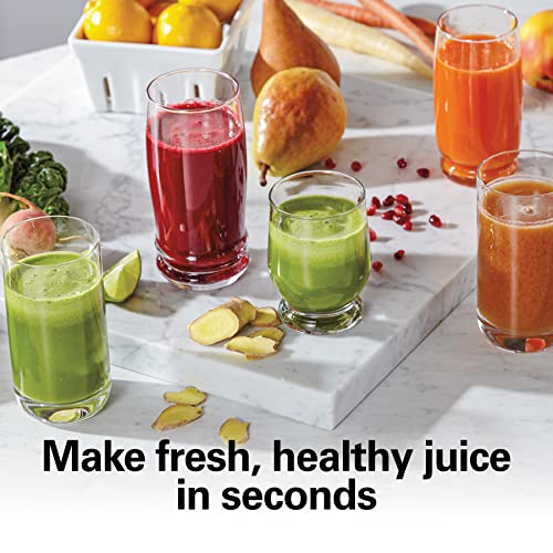 Hamilton Beach Juicer Machine, Centrifugal Extractor, Big Mouth 3" Feed Chute, Easy Clean, 2-Speeds, 40 oz. BPA Free Pitcher, 850 Watt Motor, Silver (67850) by Hamilton Beach - Image 2