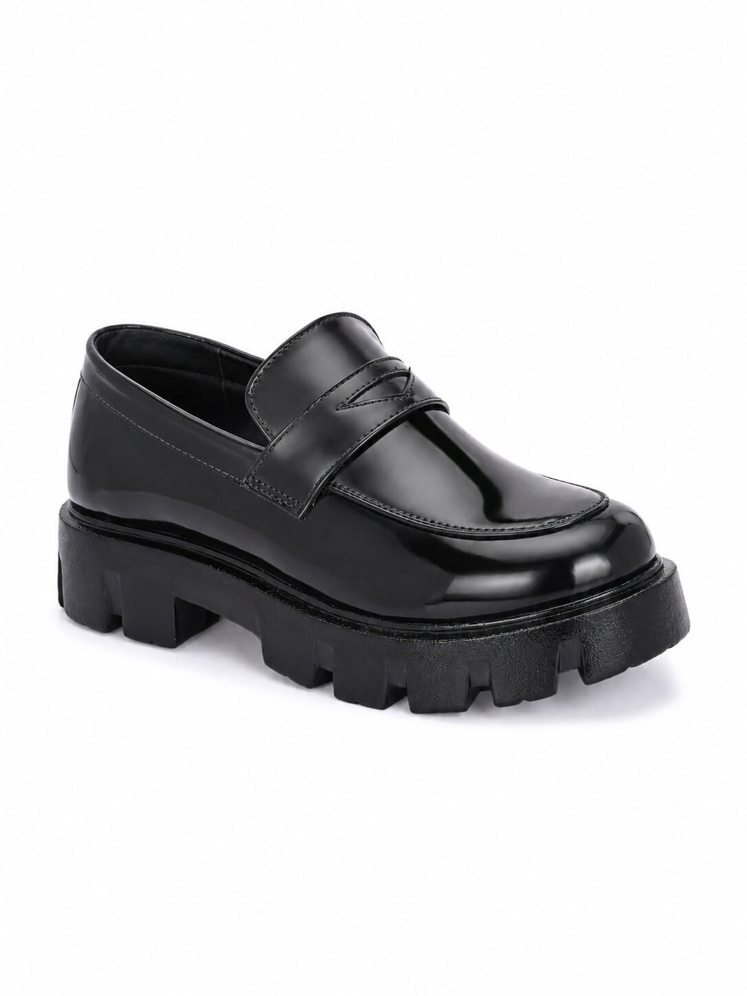 Chunky Penny Loafer for Men, Black, PU Upper with Rubber Sole, Slip-On, Round Toe, Cushioned & Lightweight-image-41