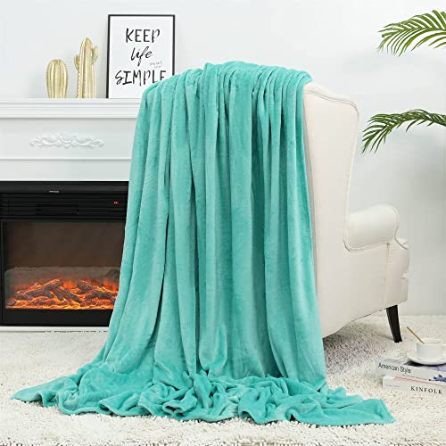 Image of NANPIPER Fleece Blankets Super Soft Flannel King Size Blanket for Bed Luxury Cozy Microfiber Plush Fuzzy Blanket,Lake Blue