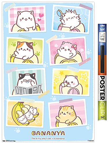Trends International Bananya - Grid Wall Poster, 22.37" x 34.00", Premium Poster & Clip Bundle