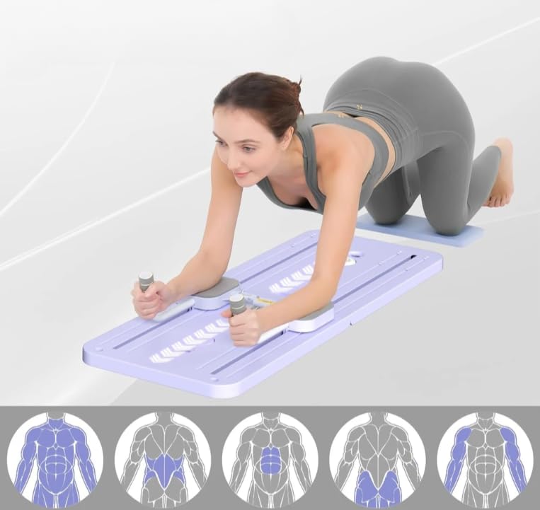 Pilates Reformer Set, Multifunktionaler Ganzkörper-Trainer mit automatischem Rückprall & LED-Zähler, Faltbarer Pilates Reformer Maschine Set für Kernkraft und Bauchmuskeltraining für Männer und Frauen