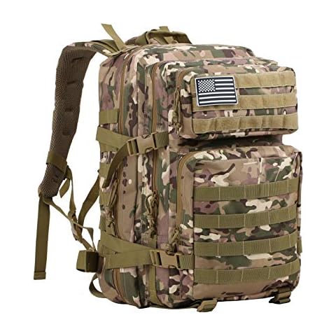 SUPERSUN Military Tactical Backpack Molle Bag 45 Liter Large Bag Rucksack Cover