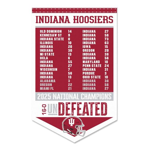 Indiana Hoosiers 2025 Undefeated Season and National Champions Banner