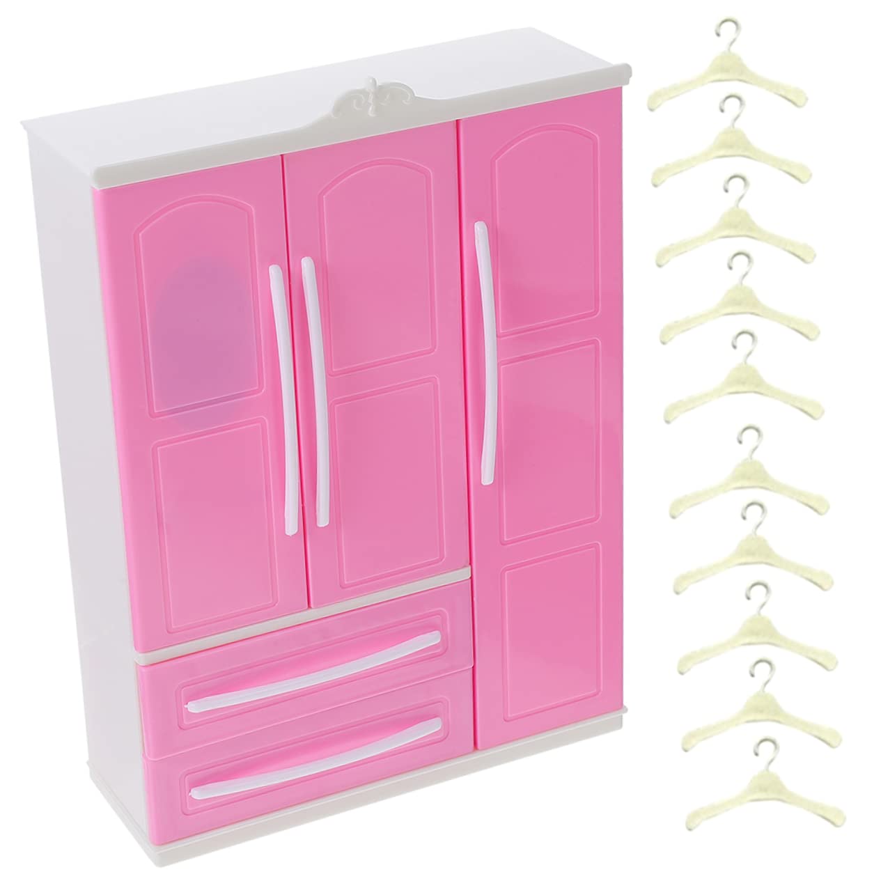 SUPVOX 1 Set Doll Wardrobe Hangers for Clothes Fashion Doll Closet Simulation Bedroom Realistic Doll Wardrobes Furniture Miniature Clothing Hangers Doll Clothes Hangers Plastic Rosy