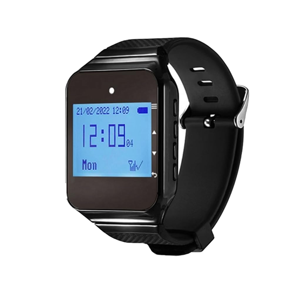de Llamada Inalámbrica con Buscapersonas para Restaurantes, con Botón de Llamada para Reloj, para Oficinas, Food Trucks, Cafeterías y Restaurantes. Timbre Rojo.