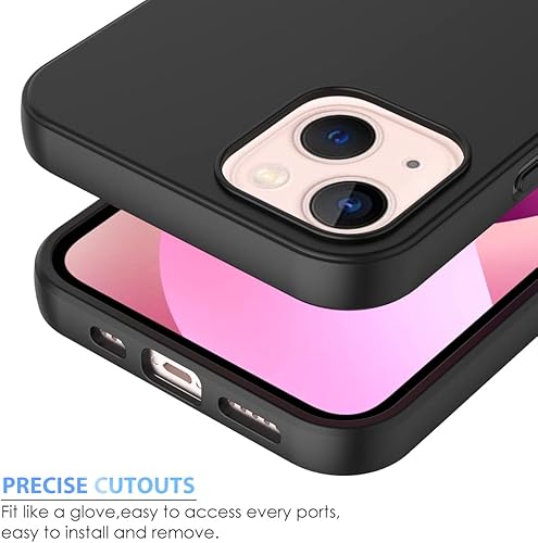Miniatura 4 de Puxicu Funda para iPhone 13, diseño delgado de TPU suave mate funda protectora para iPhone 13, negro