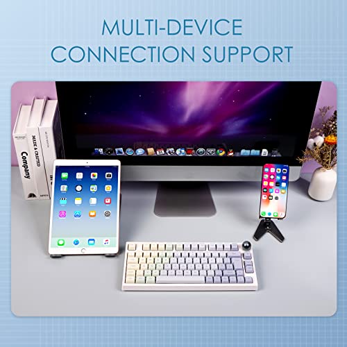 TH80 Pro Tastiera Meccanica usb c/Bluetooth/wireless, retroilluminata che hot swap e personalizzabili con Rotellina per WIN/Mac/PS4/PS5/Xbox (Monet TH80 Pro, Epomaker Budgerigar Switch) - Tastiera gaming - Immagine 2