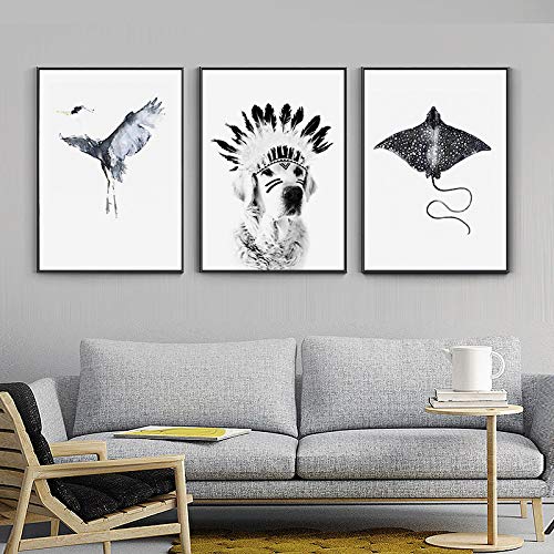 Maison salon décor moderne lot 3 affiches sans cadre animaux