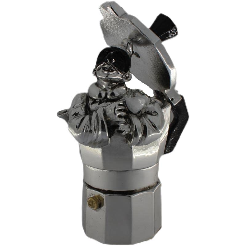Statue poucinelle en cafetière argentée 273 pour décorer votre salon avec élégance